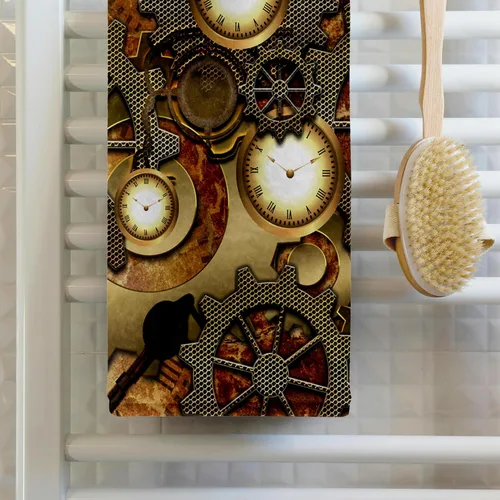 Vista 2 de 3dRose - Heike Köhnen Design Steampunk - Relojes Steampunk en diseño dorado - Toallas (twl-239732-2)