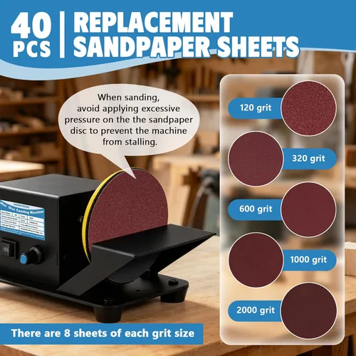 Vista 4 de 4 Inch Mini Disc Sander Stepless Speed Control, Forward & Reverse Switch