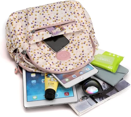 Vista 6 de Tanweibago Mini mochilas de nailon para mujer, mochilas pequeñas de 11L para mujer, mochila ligera casual para mujer, mochila de viaje de compras