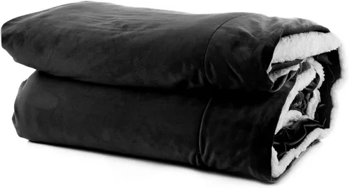 Vista 8 de Mintra Home Sherpa - Manta de franela súper suave (gris oscuro, 70 x 86 pulgadas grande))