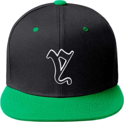 Vista 1201 de Daxton Gorra clásica con visera de billete plano con letras del alfabeto inglés antiguo de la A a la Z