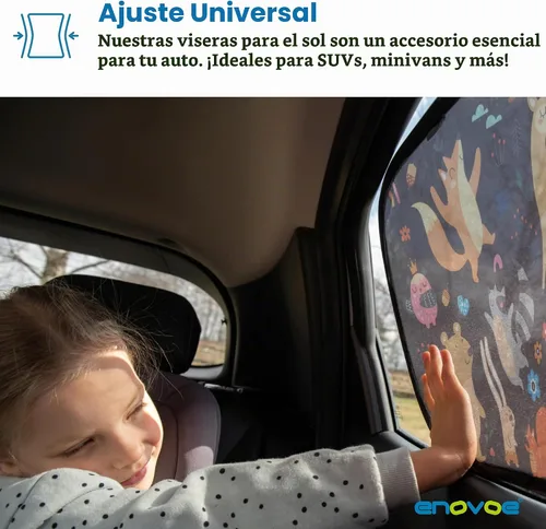 Vista 6 de Parasol para ventanas de coche para bebé - Cubierta bloqueadora de sol y visera para ventanas laterales de coche - Protector de escudo - Parasoles