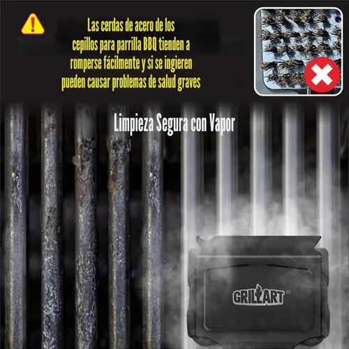 Vista 5 de GRILLART Cepillo para parrilla sin cerdas, almohadilla de limpieza para barbacoa reemplazable (sin mango), almohadilla/cabezal de limpieza