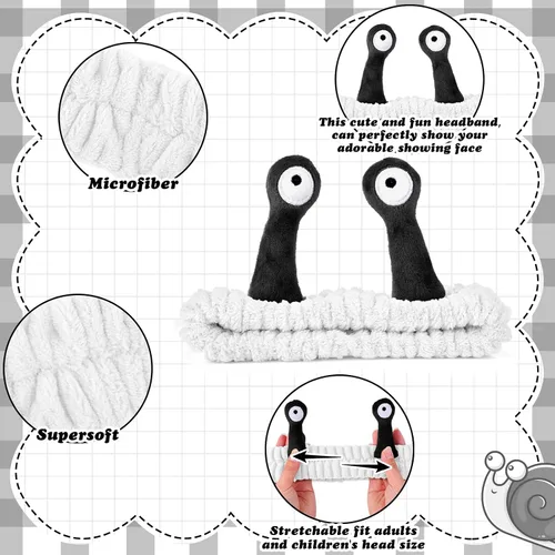 Vista 3 de Sibba Diadema de lavado facial, diademas de caracol, bandas para el cabello de spa, diademas de maquillaje, lindas diademas de forro polar coral