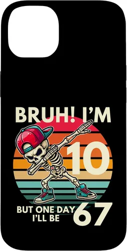 Vista 15 de Bruh I'm 10 But One-Day I'll Be 67 Retro 10th Birthday Kids Case for iPhone 17