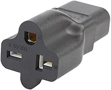 Vista 8 de Nema 5-15P to 5-15R/5-20R AC Power Adapter 15A 125V adaptador de corriente alterna 15 Amp Household AC Plug, 20 Amp T Blade Power