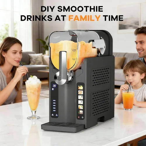 Vista 8 de Garvee Máquina de granizado para el hogar, no necesita hielo, máquina de bebidas congeladas con pantalla LED y 6 programas preestablecidos, función