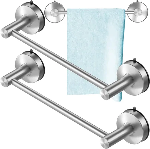 Vista 8 de DGYB Barra de Toalla con Ventosa para Baño 17 Pulgadas Soporte de Toalla Negro Mate Toallero de Acero Inoxidable Premium para Cocina Montado