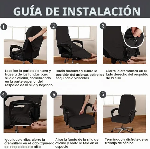 Vista 8 de Funda de terciopelo para silla de oficina y computadora para ejecutivos, beige, XL
