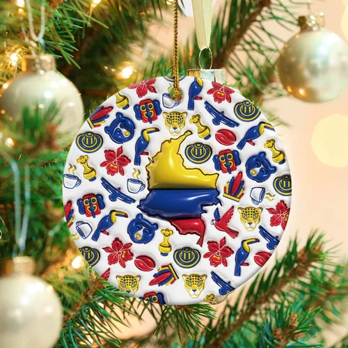 Vista 9 de Lotacy Bandera argentina argentina de Navidad de cerámica 2D impresa adorno con símbolos, decoración del hogar argentina regalos para hombres