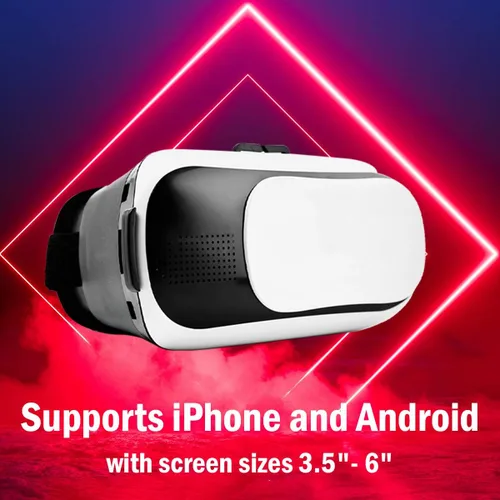 Vista 2 de Visor de realidad virtual para juegos móviles, películas y realidad aumentada para Android y iPhones de 3.5 a 6 pulgadas Correas y lentes