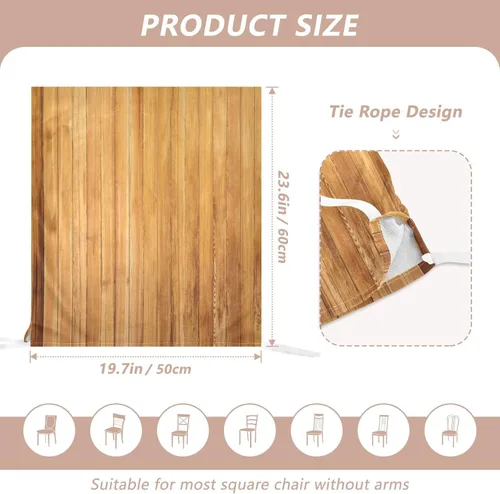Vista 3 de Funda decorativa para silla de oficina de grano de madera marrón para hotel, lavable, funda protectora de sillas para comedor, juego de 6