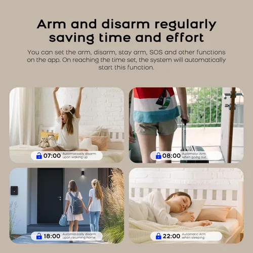 Vista 6 de PGST Sistema de seguridad para el hogar, sistema de alarma inalámbrico expandible con sensor de puerta/ventana, detector de movimiento, control