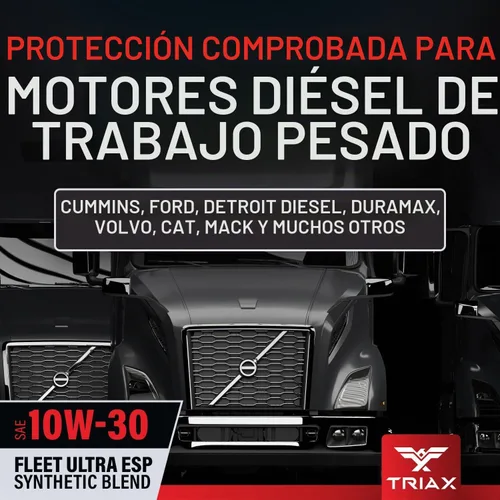 Vista 2 de TRIAX Fleet Ultra ESP 10W-30 API CK-4 - Mezcla sintética con licencia de moly y boro, aceite de motor diésel resistente, compatible con Volvo, Mack
