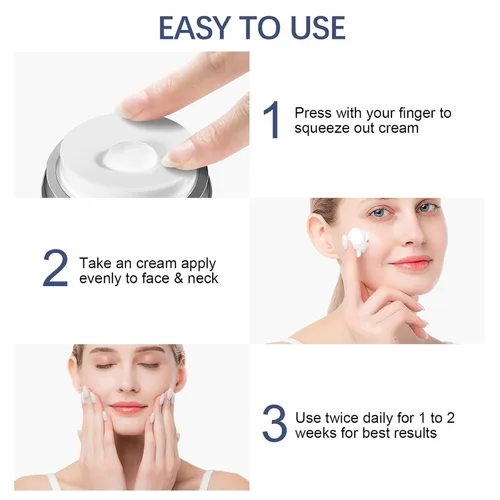 Vista 7 de Hidratante facial de colágeno, crema de colágeno para tensar la piel con retinol y ácido hialurónico antienvejecimiento hidratante de día y noche