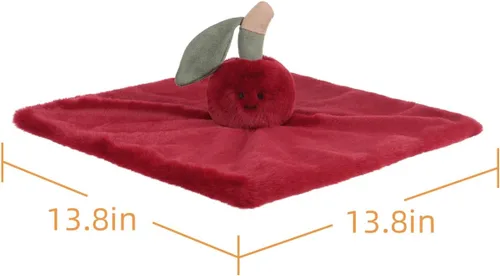 Vista 6 de Apricot Lamb Manta suave de cereza Loveys para bebés, manta de seguridad de 13.8 pulgadas