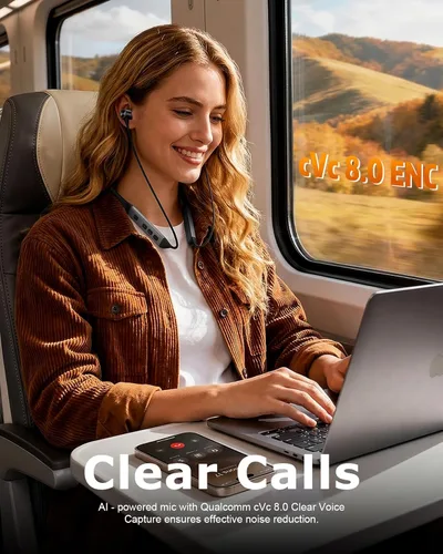 Vista 8 de Auriculares Bluetooth con banda para el cuello con auriculares inalámbricos