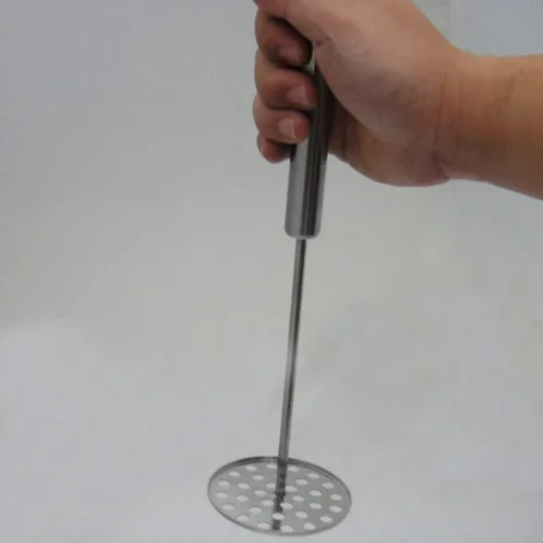 Vista 7 de YARNOW Trituradora manual de patatas de acero inoxidable para frijoles, frutas, verduras, ñames, calabaza, suministros de herramientas de alimentos