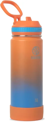 Vista 9 de Takeya Actives - Botella de agua con tapa con popote, duradera y de fácil cuidado, con aislamiento de acero inoxidable, tapa sin BPA con asa