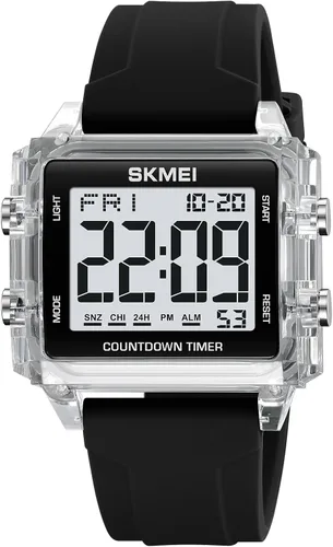 Vista 8 de Gosasa Unisex Digital Watch Women Men Multifunction Outdoor Sport Watches Casual Silicone Strap Stopwatch Alarm Countdown Dual Time 50M Waterproof