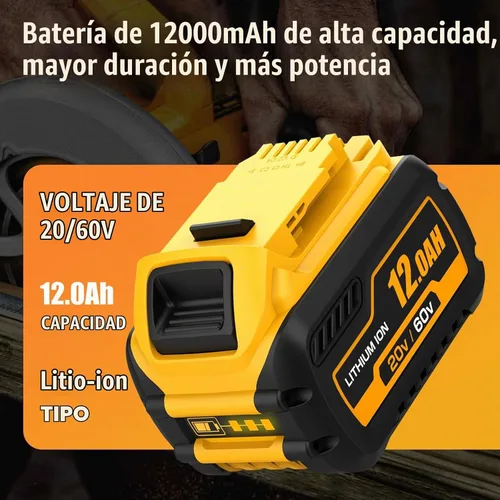 Vista 2 de Paquete de 2 piezas de repuesto para batería Dewalt 20V/60V Max DCB612