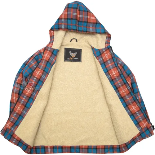 Vista 5 de Lumberjack Sherpa - Chaqueta con capucha con forro de lana y 4 bolsillos, camisa de trabajo para hombre, chaqueta con capucha para hombre