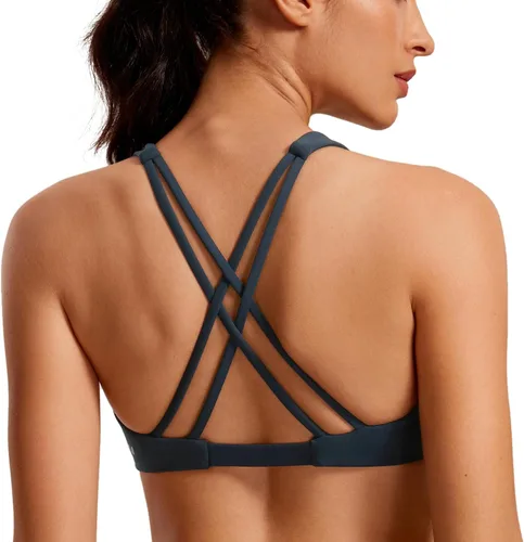 Vista 2 de VANTONIA Butterluxe - Brasier deportivo con tiras cruzadas para mujer, brasier de entrenamiento de bajo impacto, lindo para yoga, gimnasio, camisola