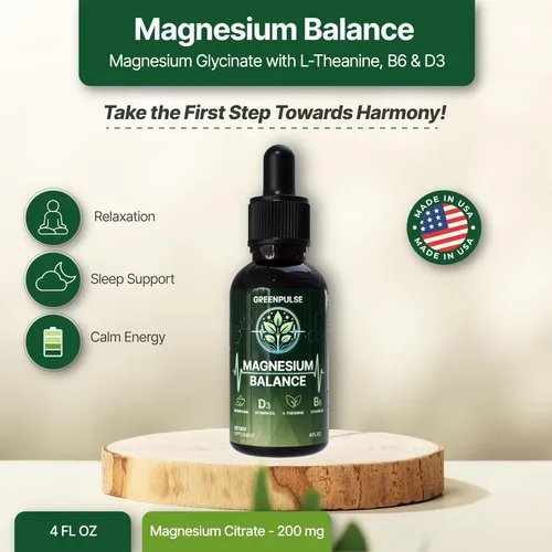 Vista 2 de Equilibrio de magnesio - Magnesio con L-teanina, B6 y D3-4 fl oz