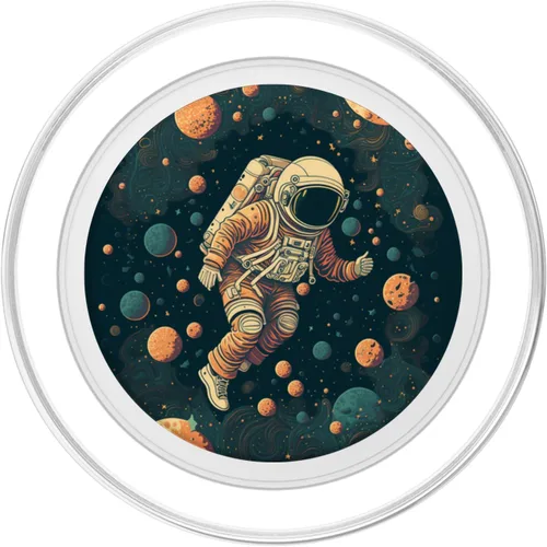 Vista 2 de Astronauta espacial y los planetas PopSockets MagSafe PopGrip para iPhone