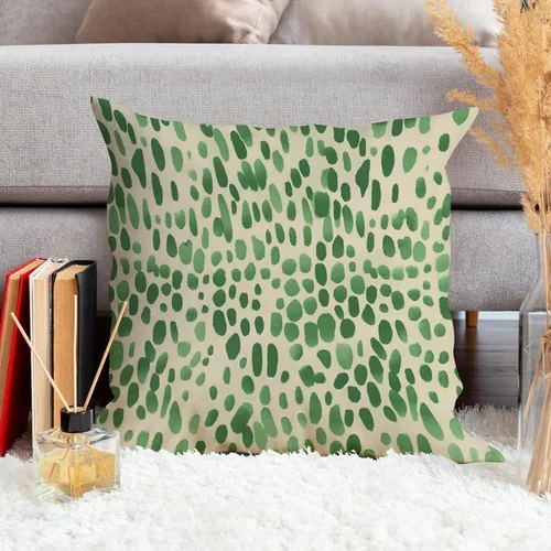 Vista 110 de Funda de cojín decorativa con estampado de guepardo verde peridoto para sofá, funda de almohada verde crema con estampado de leopardo con A-16
