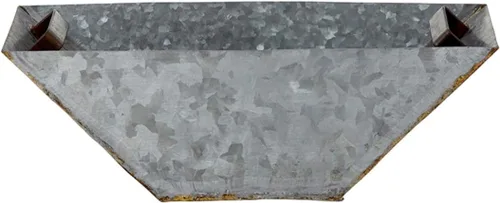Vista 2 de Jardinera rectangular de hierro galvanizado de estilo antiguo, mediano, 17.32 pulgadas