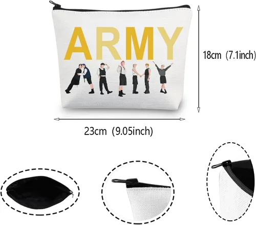 Vista 5 de MEIKIUP Bangtan - Bolsa de maquillaje para niños y niñas, álbum de mantequilla K-Pop, bolsa con cremallera, bolsa de mercancía K-Pop, regalo
