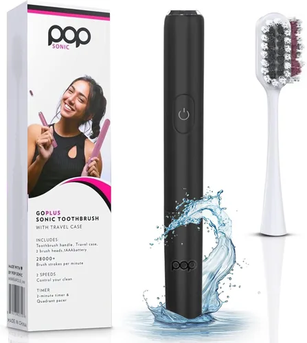 Vista 7 de Pop Sonic Cepillo de dientes eléctrico – Cepillo de dientes eléctrico para adultos – Artículos esenciales de baño y artículos esenciales de viaje