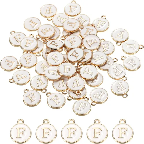 Vista 15 de MECCANIXITY Dije de Letras del Alfabeto de Doble Cara, para Hacer Collar, Pulsera, Pendientes, Joyería