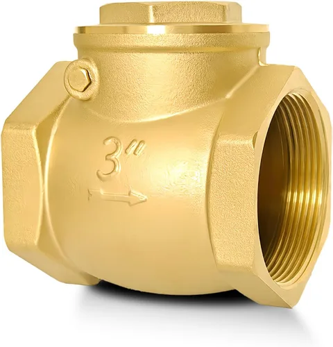 Vista 13 de Válvula de retención horizontal de 1" NPT, latón, rosca hembra resistente