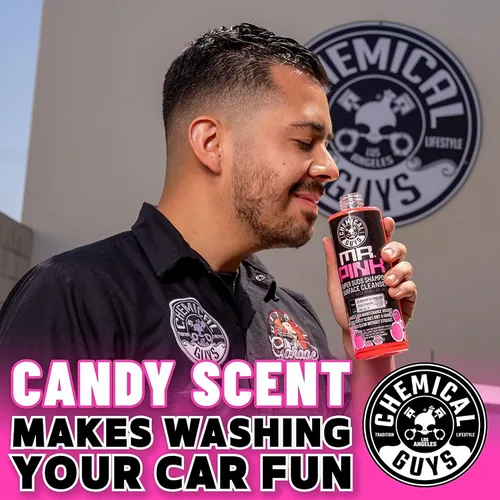 Vista 5 de Jabón de limpieza para automóvil de Chemical Guys, Mr. Pink, 16 oz, Rosado