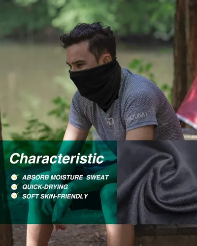 Vista 4 de Máscara facial, protección contra polvo, UV, aerosoles reutilizables, lavables, polaina para el cuello