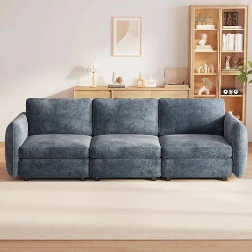 Vista 11 de Guyii Sofá Loveseat grande de 2 piezas, moderno asiento doble con cojines profundos, sofá convertible de 2 plazas para sala de estar, espacio