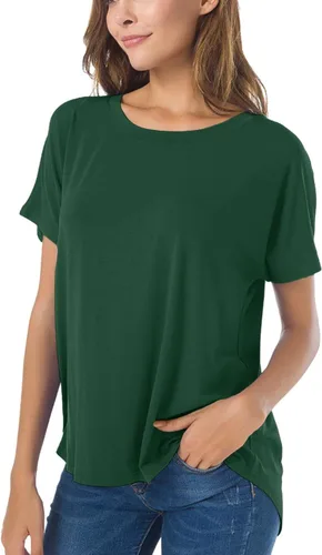 Vista 7 de Herou Camiseta Casual de Verano de Manga Corta Estilo Alto-Bajo Holgada Camisetas Básicas para Mujeres