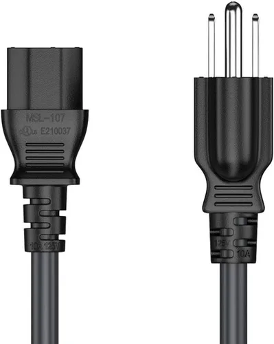 Vista 3 de Cable de alimentación universal de alta resistencia NEMA 5-15P a C13 blindado, 14 AWG, 15A/125V, SJT, negro