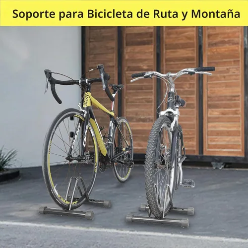 Vista 6 de Soporte de bicicleta para bicicletas de montaña y carretera, soporte ajustable para bicicletas de bicicleta para interiores y exteriores, resistente