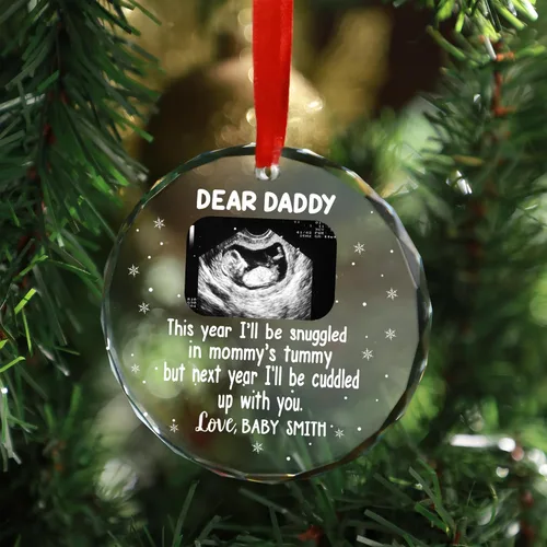 Vista 12 de Adorno de Primera Navidad Personalizado para Bebés 2025 Niña, Primeros Regalos para Bebé 02 B6