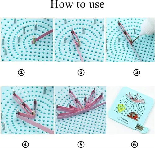 Vista 7 de Kit de relleno de papel para principiantes y adultos, 1860 tiras de papel en 3 tamaños, juego completo de herramientas de relleno con bolígrafo