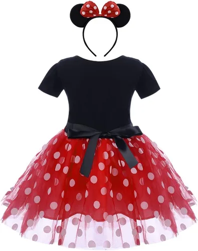 Vista 23 de IWEMEK - Maillot de ballet con diadema para niña con lunares, disfraz con diadema, leotardo