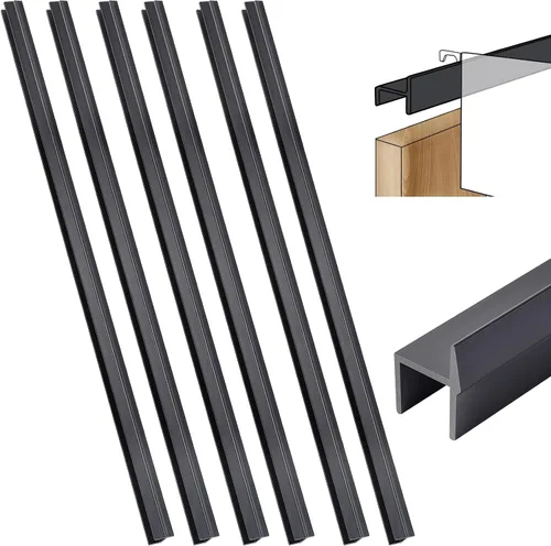 Vista 7 de Leinuosen 6 rieles de archivador de PVC para colgar documentos, color negro, para lados de cajón, tamaño carta, organizador de archivos, 15.8