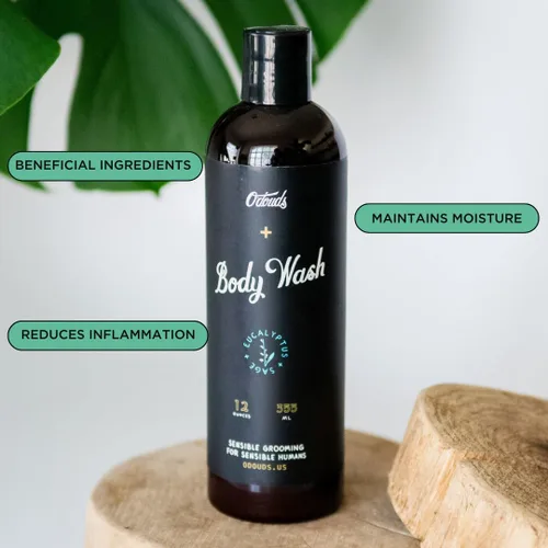 Vista 2 de O'Douds Gel de baño – Gel de baño natural para hombres y mujeres – Lavado corporal vegano a base de plantas – Aceite de jojoba, aloe vera, coco