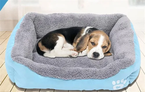 Vista 3 de Camas para perros pequeños, medianos y grandes, cama rectangular para mascotas, lavable, con estampado de leopardo, tamaño S