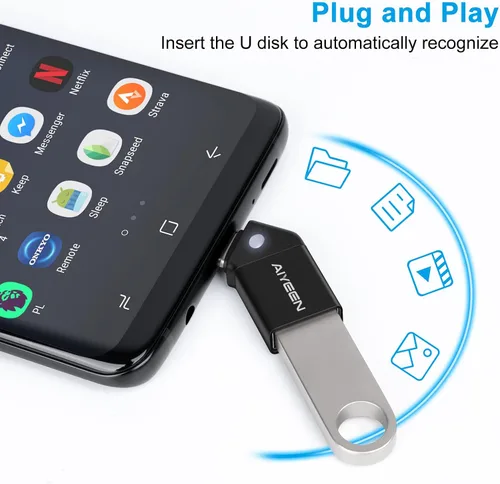 Vista 3 de Adaptador USB C a USB (paquete de 2), adaptador USB-C macho de 45 grados a USB 3.0 hembra OTG convertidor compatible con MacBook Pro 2019/2018