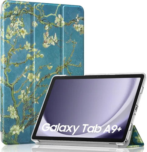 Vista 49 de MoKo para Galaxy Tab A9 Plus/A9+ Funda de 11 pulgadas 2023, funda de PC delgada con soporte y parte trasera translúcida para Galaxy Tab A9 Plus