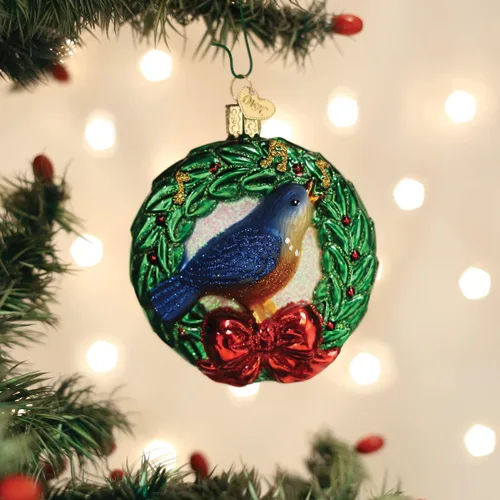 Vista 5 de Old World Christmas Adorno de cristal soplado para árbol de Navidad, pájaro cantando